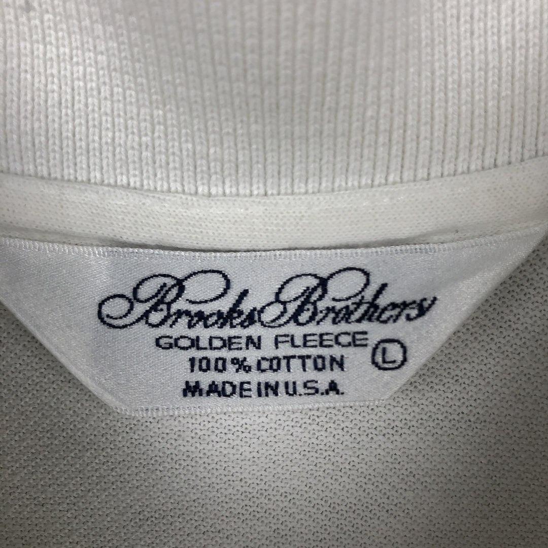 Brooks Brothers Golden Fleece Short-Sleeve Polo Shirt, Made in USA, Men's Size L (approx.) cotton white type Vintage Second Hand