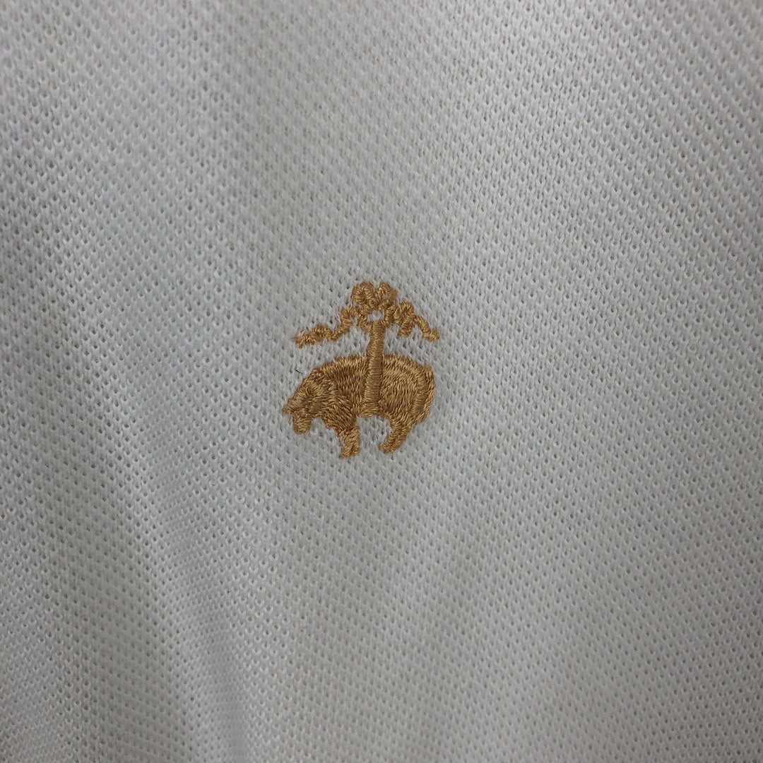 Brooks Brothers Golden Fleece Short-Sleeve Polo Shirt, Made in USA, Men's Size L (approx.) cotton white type Vintage Second Hand