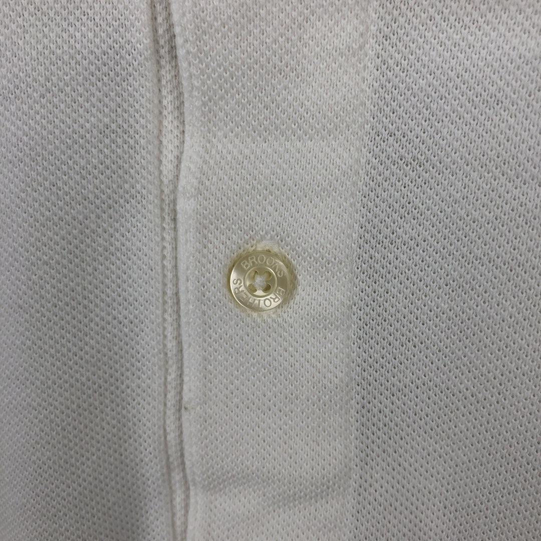 Brooks Brothers Golden Fleece Short-Sleeve Polo Shirt, Made in USA, Men's Size L (approx.) cotton white type Vintage Second Hand