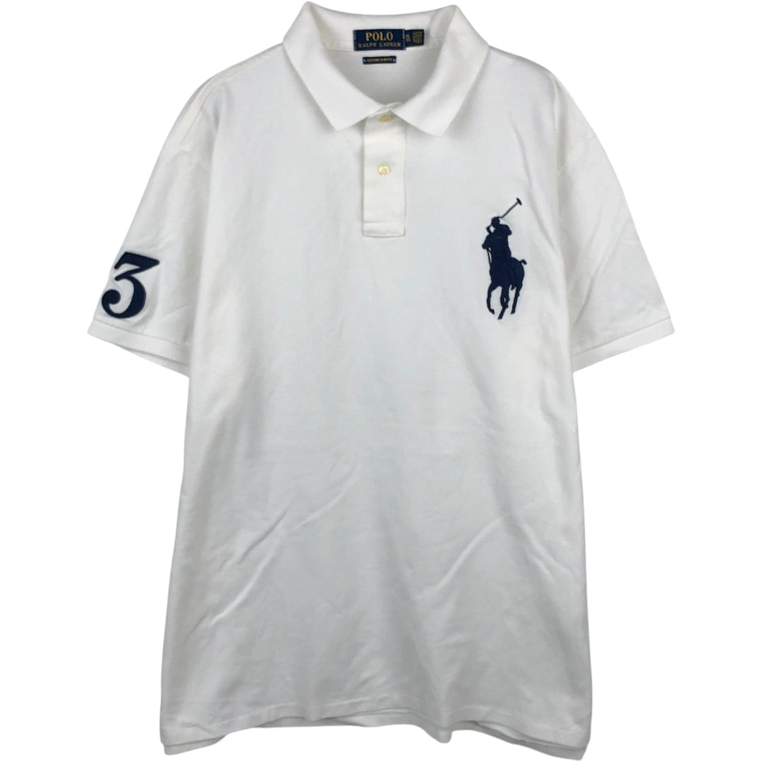 Ralph Lauren POLO RALPH LAUREN CUSTOM SLIM FIT Big Pony Short Sleeve Polo Shirt Men's XL cotton white type Vintage Second Hand