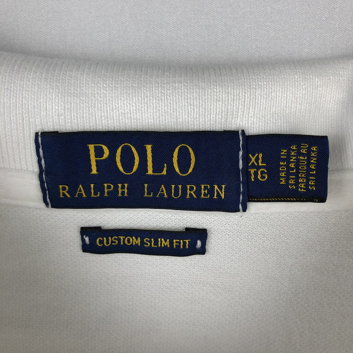 Ralph Lauren POLO RALPH LAUREN CUSTOM SLIM FIT Big Pony Short Sleeve Polo Shirt Men's XL cotton white type Vintage Second Hand