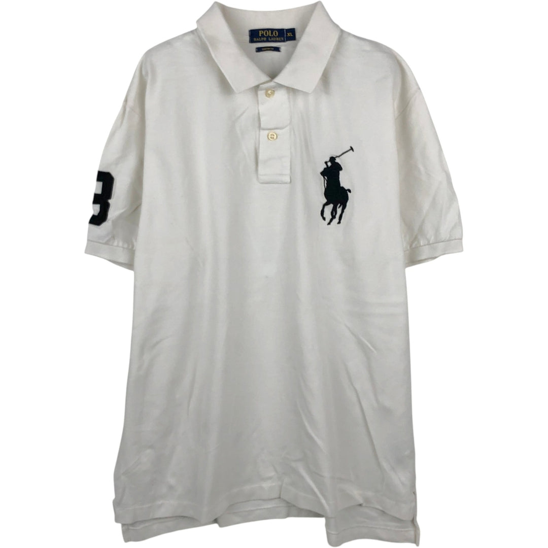 Ralph Lauren POLO RALPH LAUREN CUSTOM FIT Big Pony Short Sleeve Polo Shirt Men's XL cotton white type Vintage Second Hand
