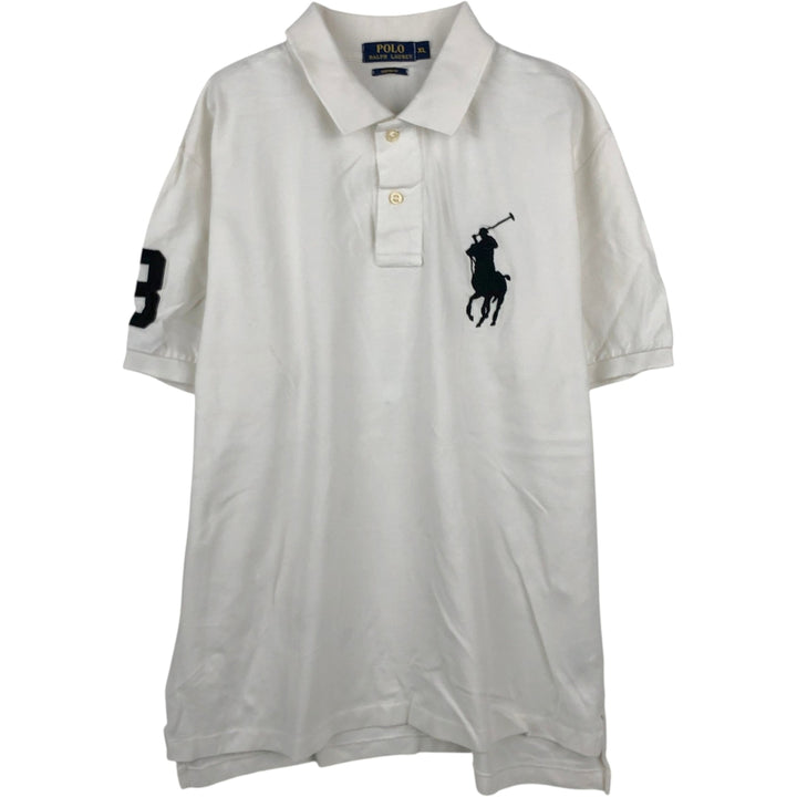 Ralph Lauren POLO RALPH LAUREN CUSTOM FIT Big Pony Short Sleeve Polo Shirt Men's XL cotton white type Vintage Second Hand
