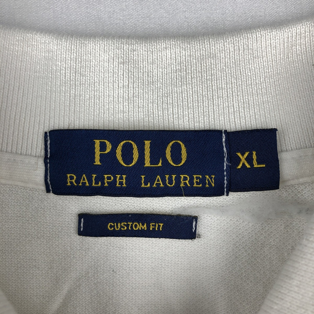 Ralph Lauren POLO RALPH LAUREN CUSTOM FIT Big Pony Short Sleeve Polo Shirt Men's XL cotton white type Vintage Second Hand