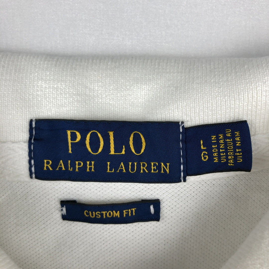 Ralph Lauren POLO RALPH LAUREN CUSTOM FIT Big Pony Short Sleeve Polo Shirt Men's L size cotton white type Vintage Second Hand