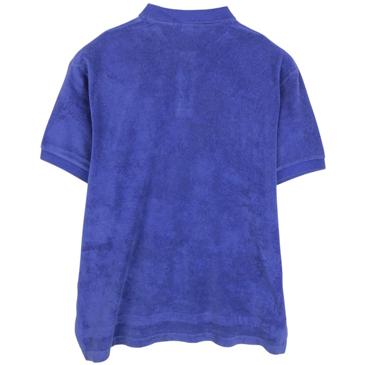 Ralph Lauren POLO by Ralph Lauren pile short sleeve polo shirt, men's XL size cotton blue type Vintage Second Hand