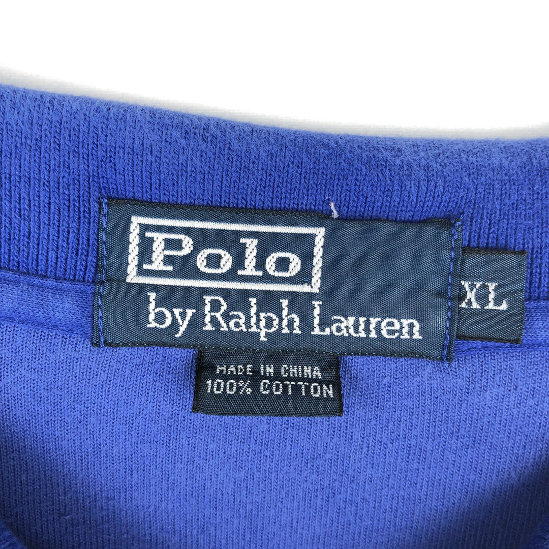 Ralph Lauren POLO by Ralph Lauren pile short sleeve polo shirt, men's XL size cotton blue type Vintage Second Hand