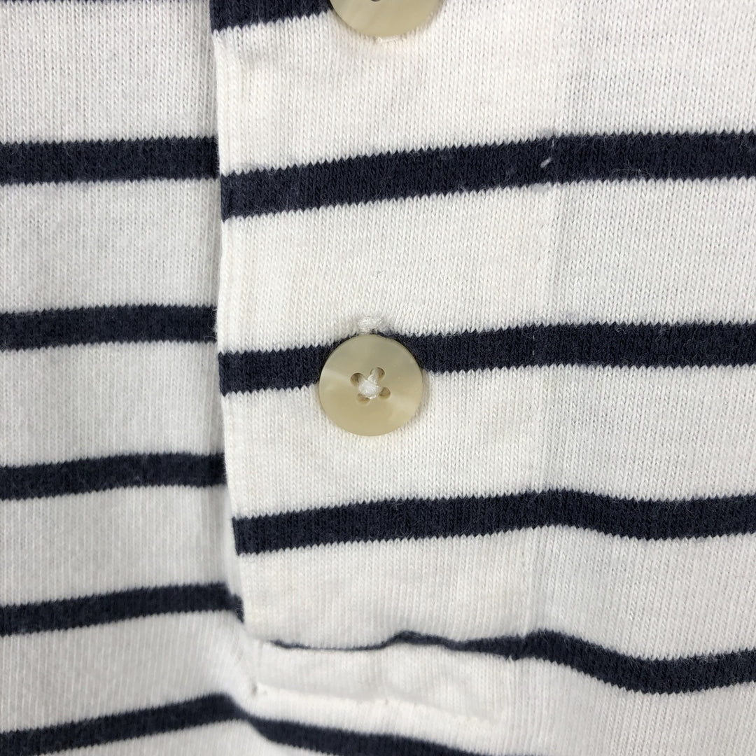 Burberry's short-sleeved striped polo shirt, made in the USA, men's size S. cotton white type Vintage Second Hand
