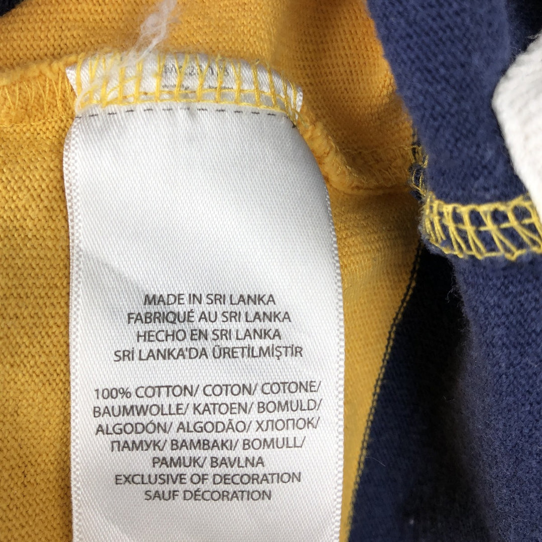 Ralph Lauren POLO RALPH LAUREN Striped Pattern Short-Sleeve Rugby Shirt, Men's Size XXL (approx.) cotton yellow type Vintage Second Hand