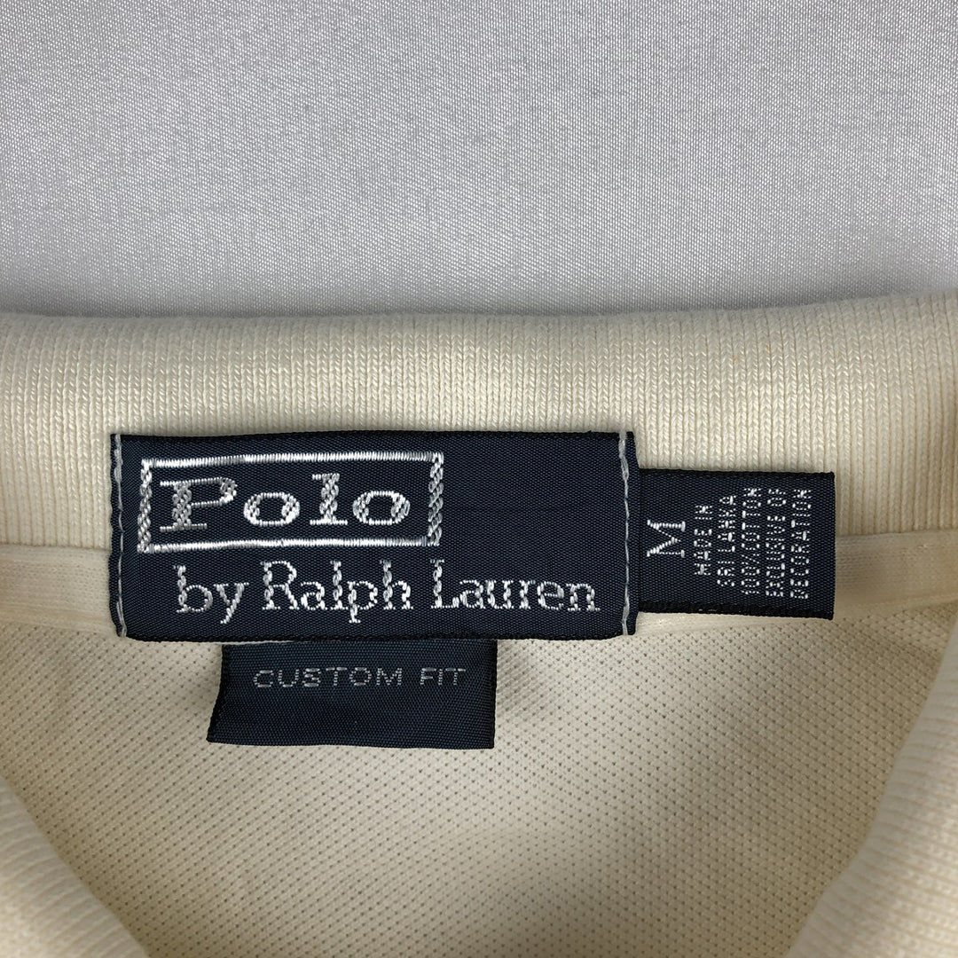 Ralph Lauren POLO by Ralph Lauren Double Pony Short-Sleeve Polo Shirt, Men's Size M (approx.) cotton unbleached Vintage Second Hand
