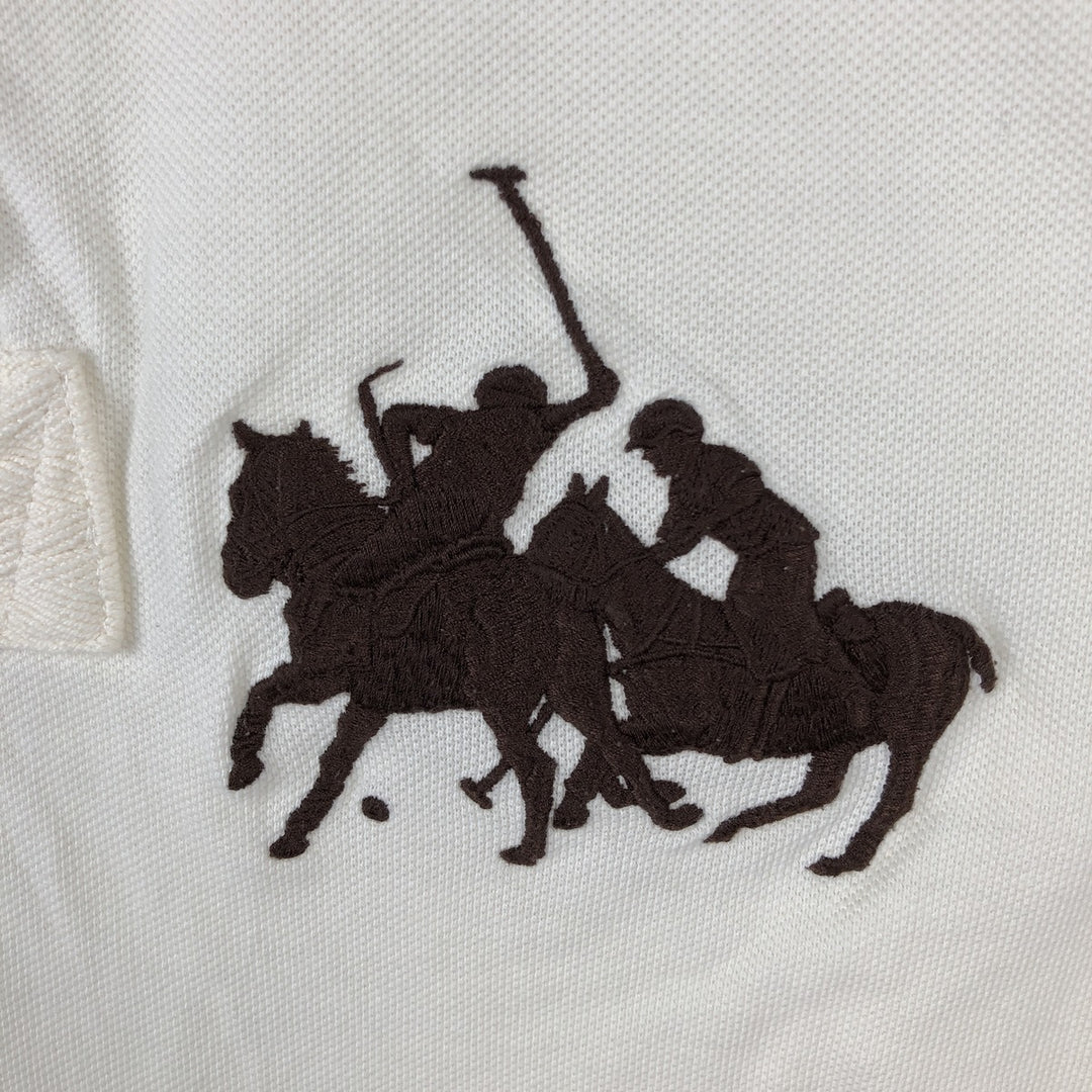 Ralph Lauren POLO by Ralph Lauren Double Pony Short-Sleeve Polo Shirt, Men's Size M (approx.) cotton unbleached Vintage Second Hand