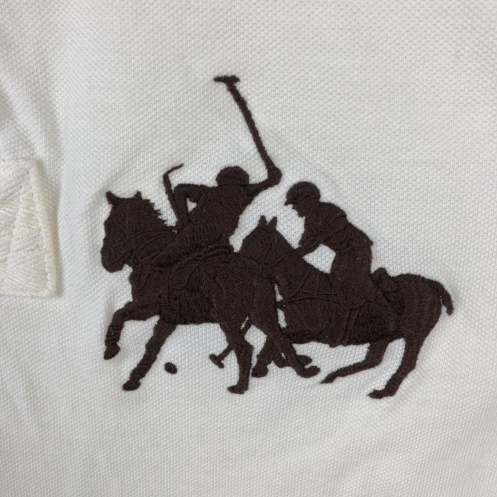 Ralph Lauren POLO by Ralph Lauren Double Pony Short-Sleeve Polo Shirt, Men's Size M (approx.) cotton unbleached Vintage Second Hand