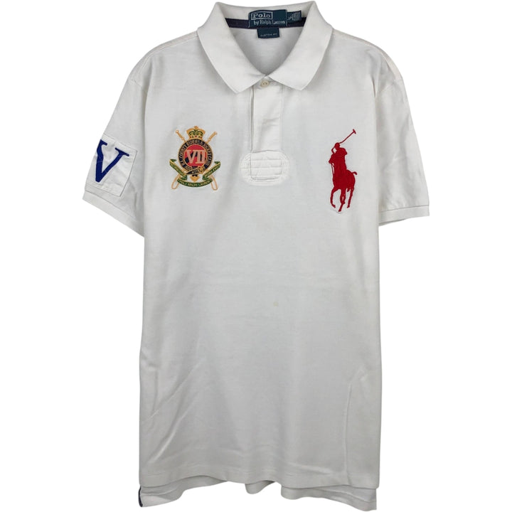 Ralph Lauren POLO by Ralph Lauren CUSTOM FIT Big Pony short sleeve rugby shirt, men's L size cotton white type Vintage Second Hand