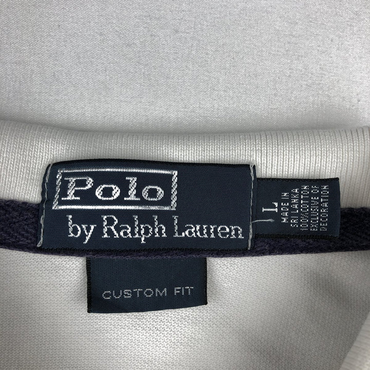 Ralph Lauren POLO by Ralph Lauren CUSTOM FIT Big Pony short sleeve rugby shirt, men's L size cotton white type Vintage Second Hand