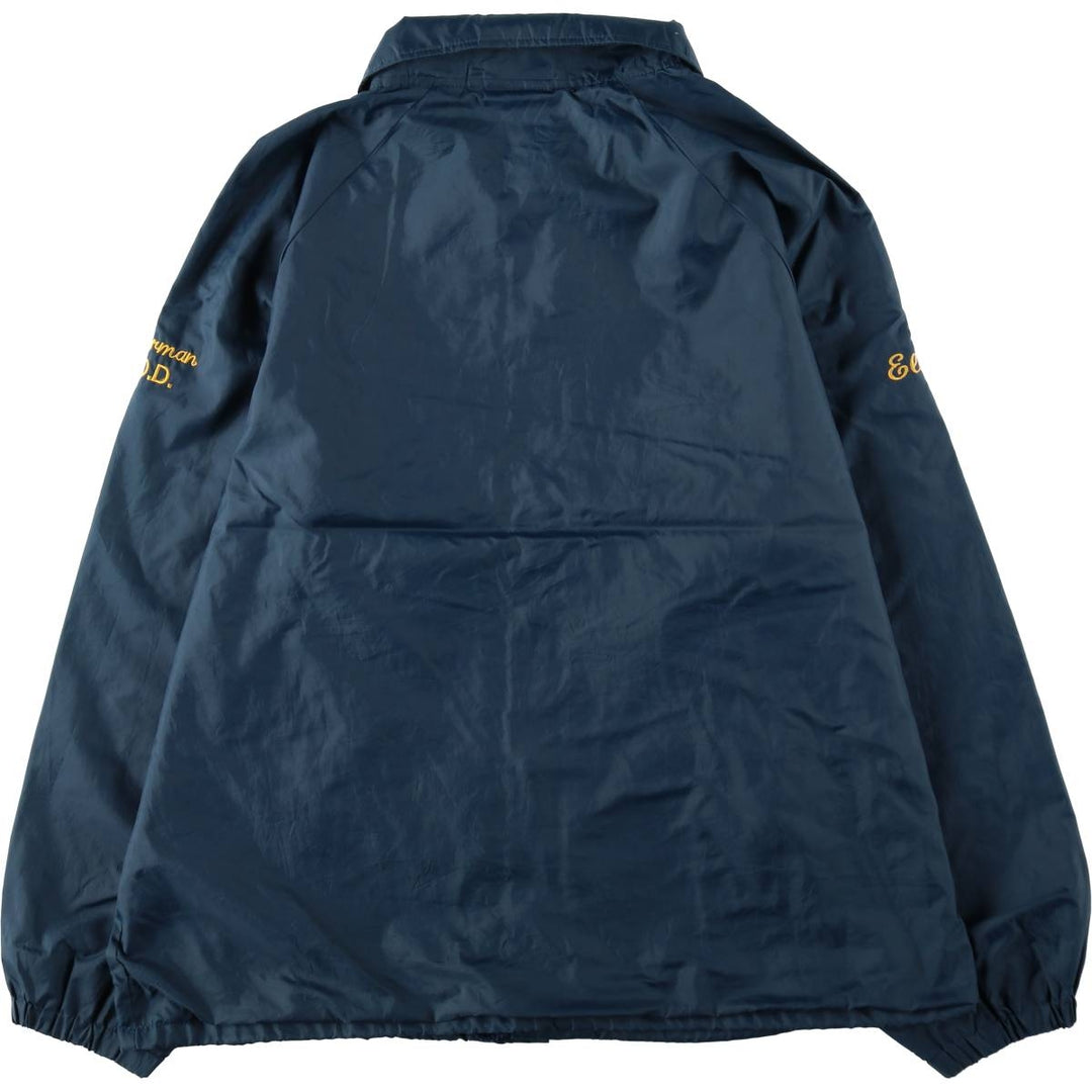 1990'S Hartwell Coach Jacket, Made in USA, Men's XL equivalent. Nylon navy blue type Vintage Second Hand