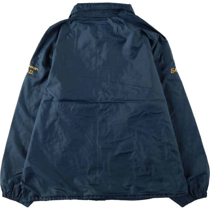 1990'S Hartwell Coach Jacket, Made in USA, Men's XL equivalent. Nylon navy blue type Vintage Second Hand