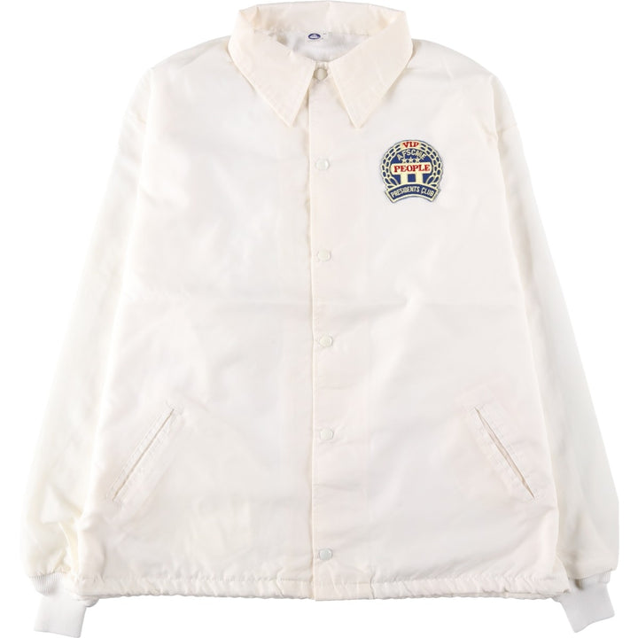 80s-90'S WINDJAMMER Coach Jacket, Made in USA, Men's XL equivalent, Vintage Nylon pale white type Vintage Second Hand