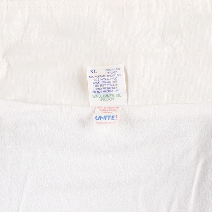 80s-90'S WINDJAMMER Coach Jacket, Made in USA, Men's XL equivalent, Vintage Nylon pale white type Vintage Second Hand