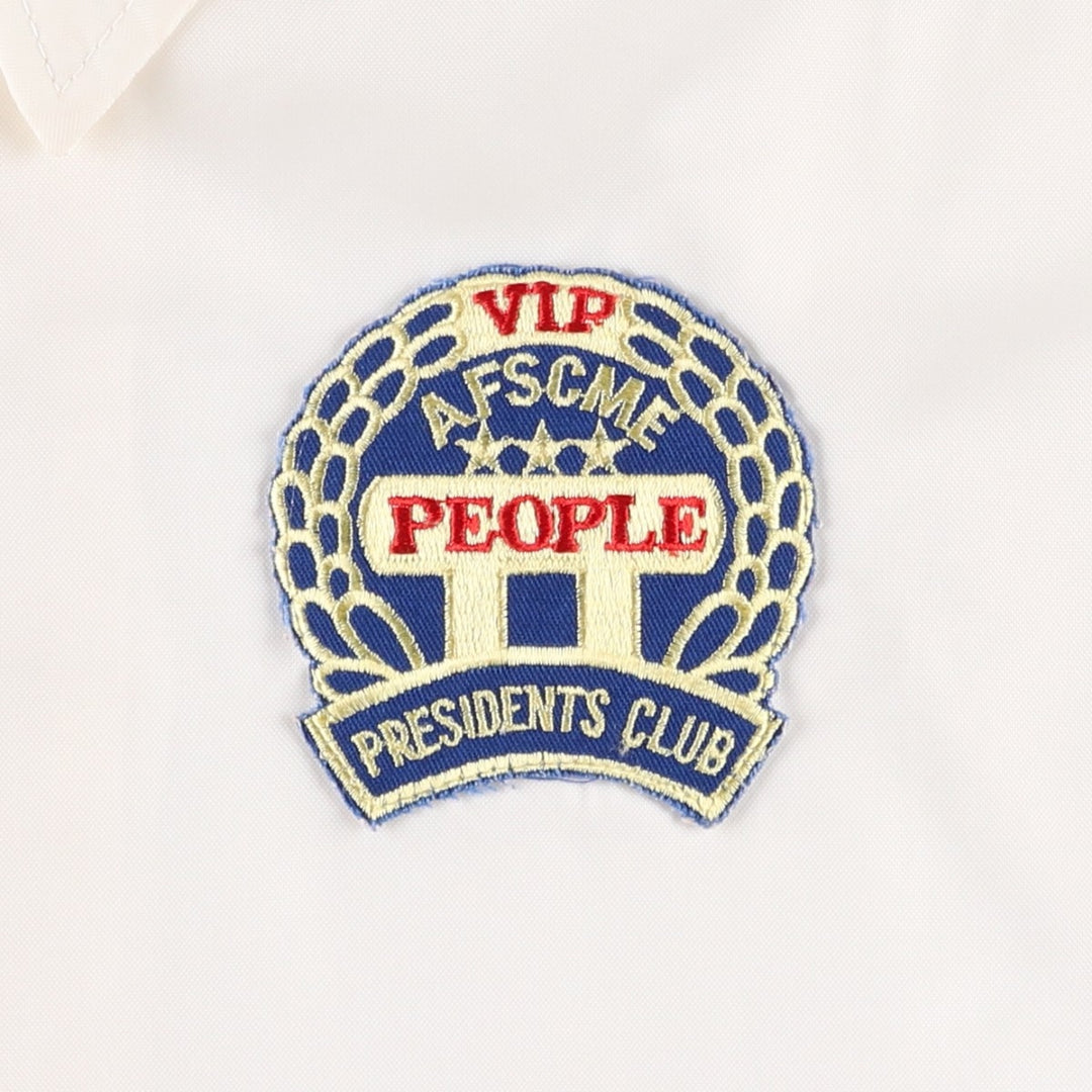 80s-90'S WINDJAMMER Coach Jacket, Made in USA, Men's XL equivalent, Vintage Nylon pale white type Vintage Second Hand