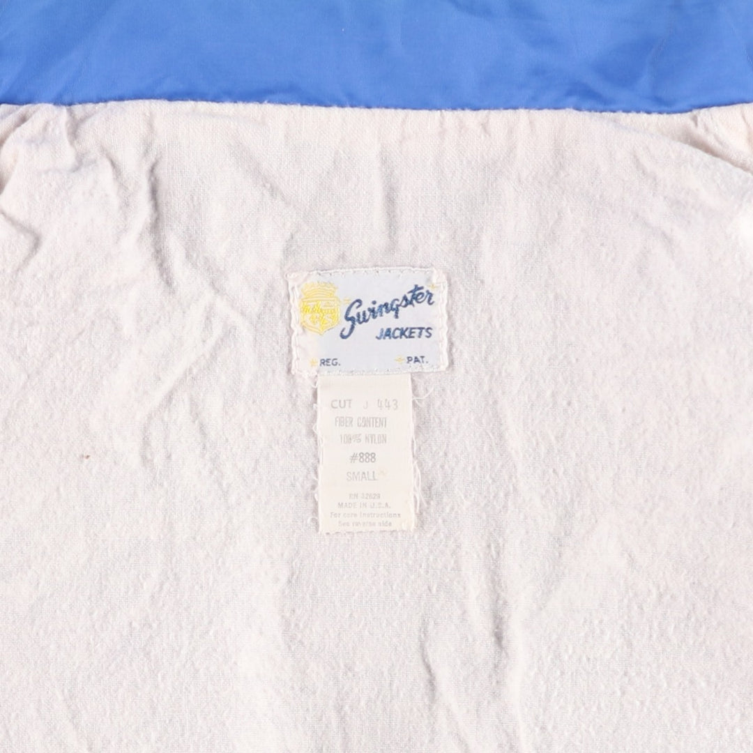 70s-80'S Swingster Coach Jacket, Made in USA, Men's Size S Nylon blue type Vintage Second Hand