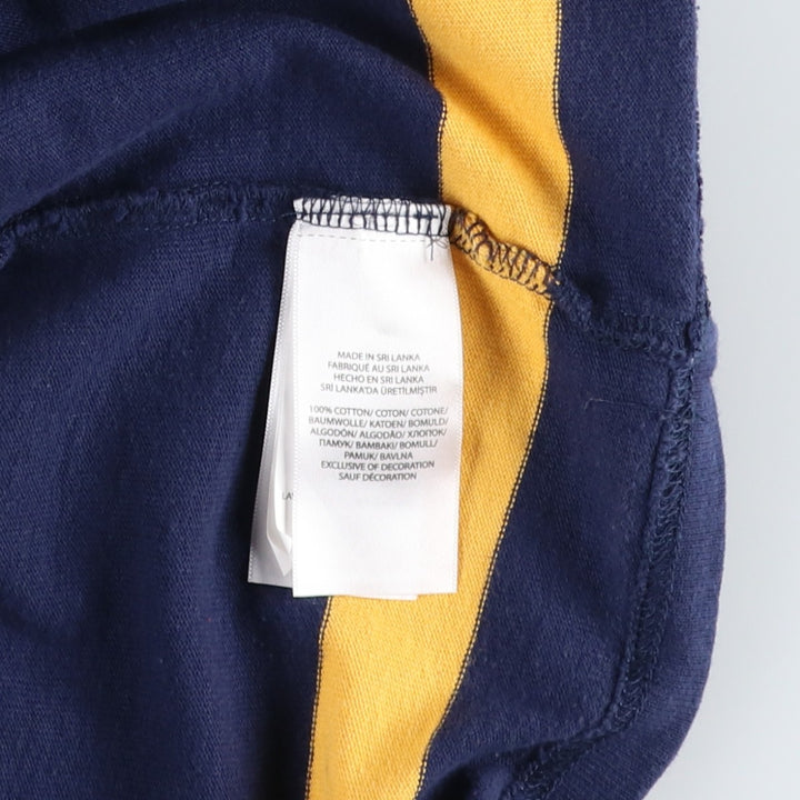 Ralph Lauren POLO RALPH LAUREN CUSTOM SLIM FIT Striped Pattern Long-Sleeve Rugby Shirt, Men's Size M (approx.) cotton navy blue type Vintage Second Hand