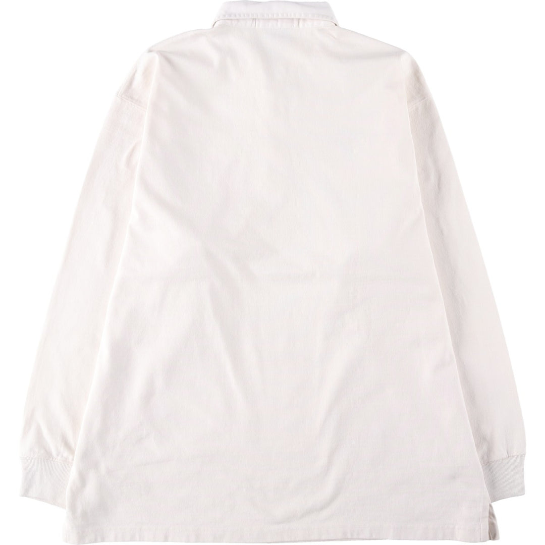 1990'S Ralph Lauren POLO SPORT Long-Sleeve Rugby Shirt, Men's Size L (approx.), Vintage cotton ivory Vintage Second Hand