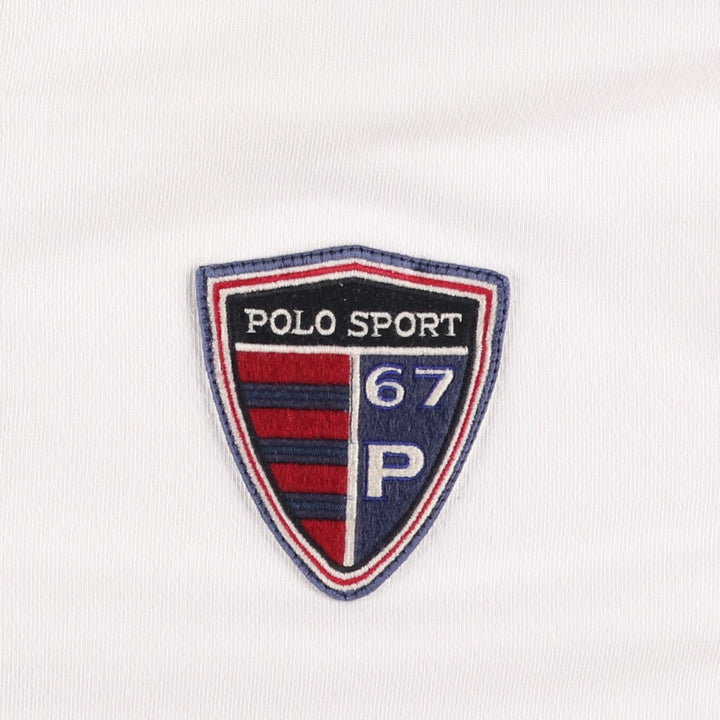 1990'S Ralph Lauren POLO SPORT Long-Sleeve Rugby Shirt, Men's Size L (approx.), Vintage cotton ivory Vintage Second Hand