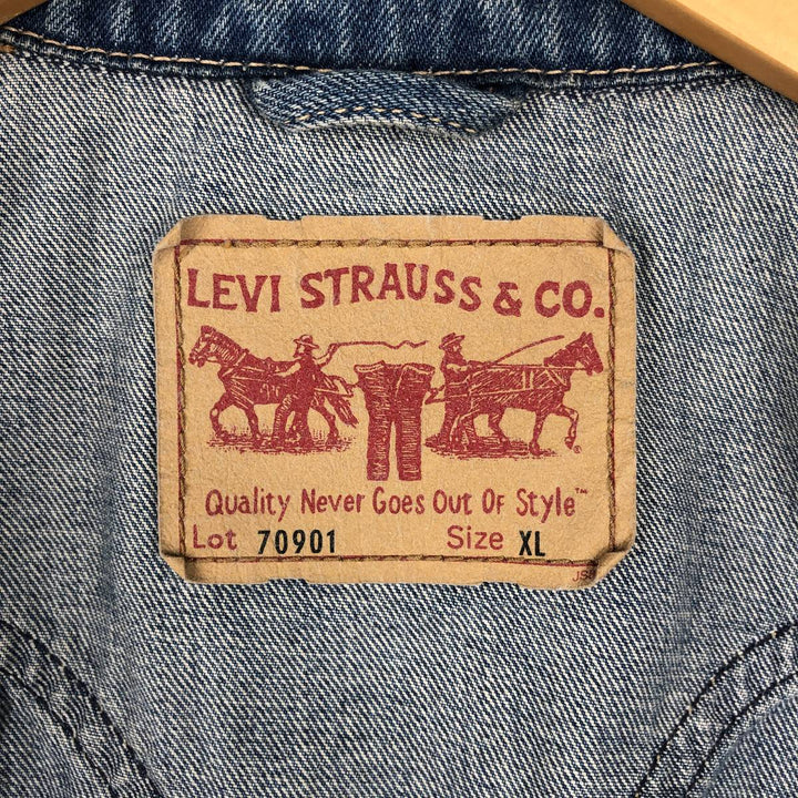 2000'S Levi's 70901-1006 Denim Jacket (Men's XL equivalent) cotton blue type Vintage Second Hand