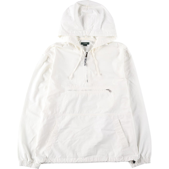 2000'S J.Crew Ripstop Cotton Pullover Anorak Parka, Men's Size M (approx.) cotton white type Vintage Second Hand