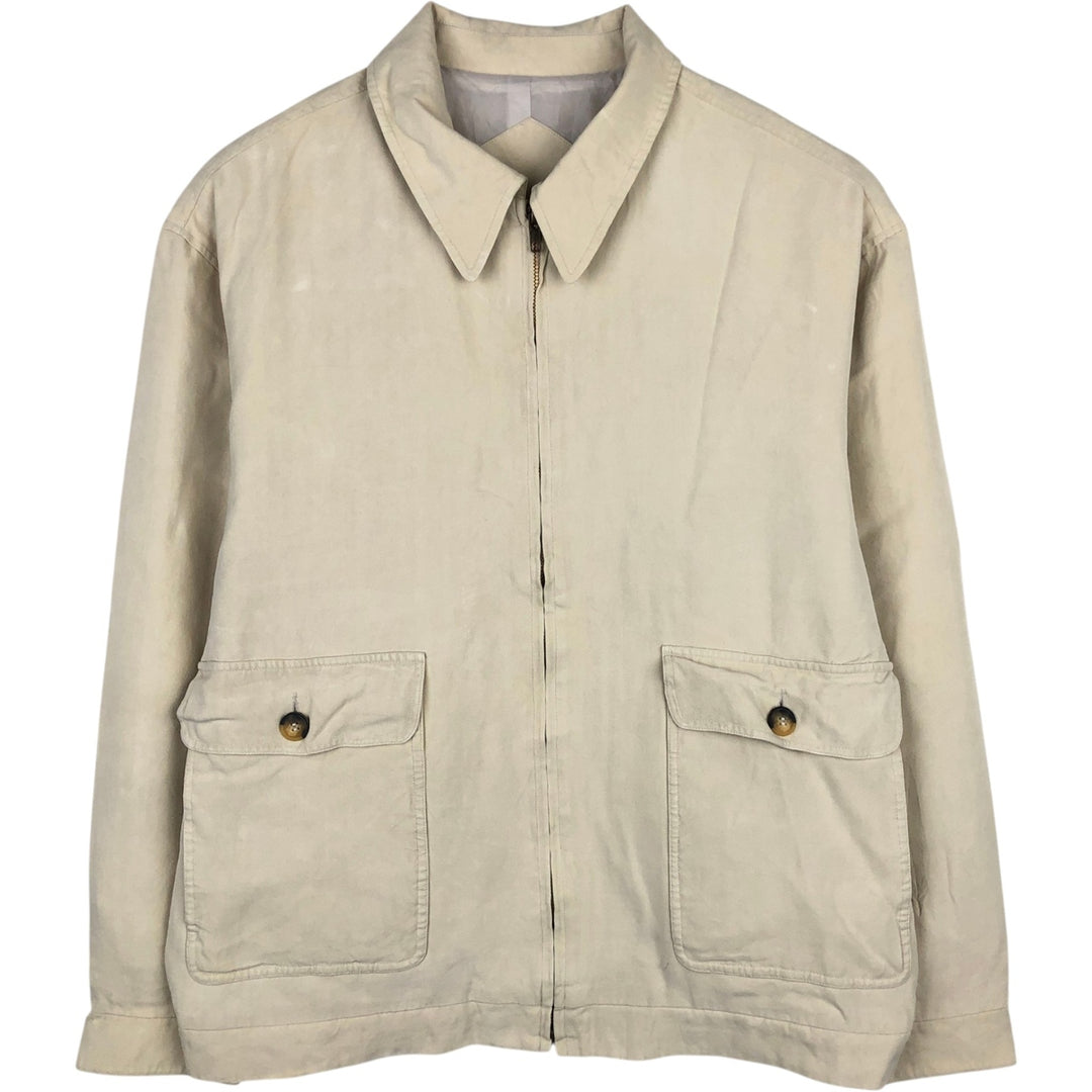 Poeta Moda Silk Blouson, Men's Size M (Equivalent), Vintage silk Beige type Vintage Second Hand
