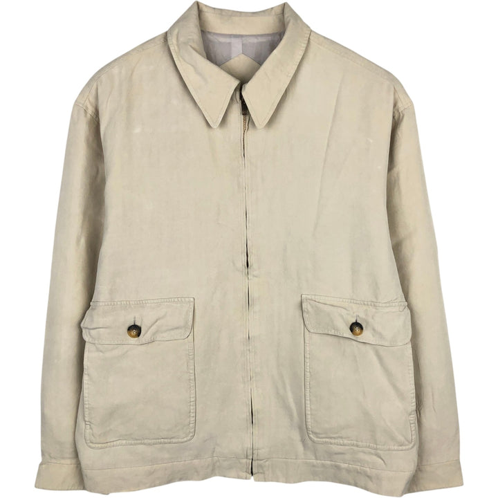 Poeta Moda Silk Blouson, Men's Size M (Equivalent), Vintage silk Beige type Vintage Second Hand