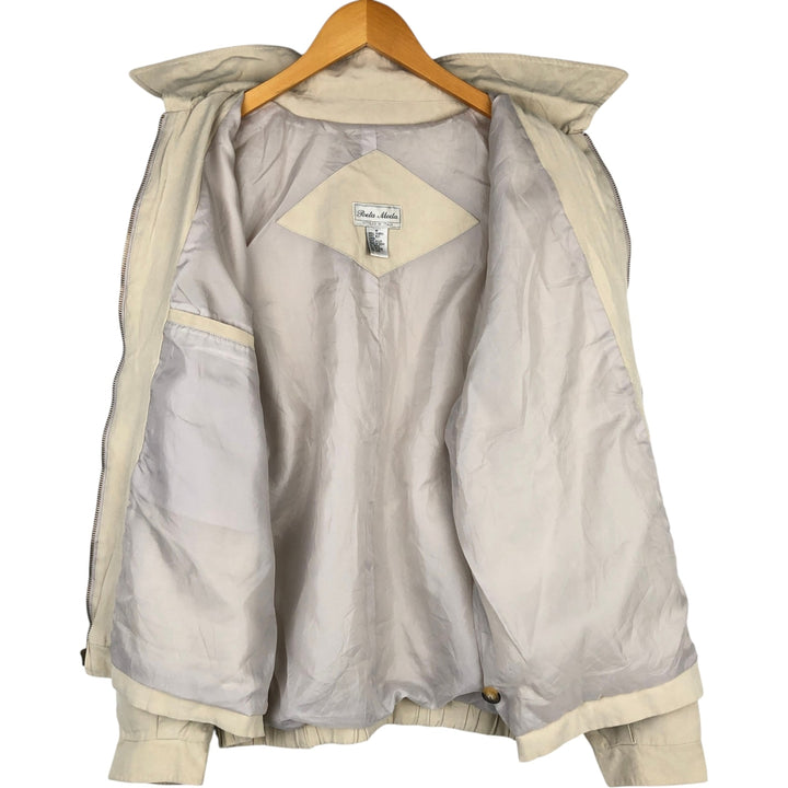 Poeta Moda Silk Blouson, Men's Size M (Equivalent), Vintage silk Beige type Vintage Second Hand
