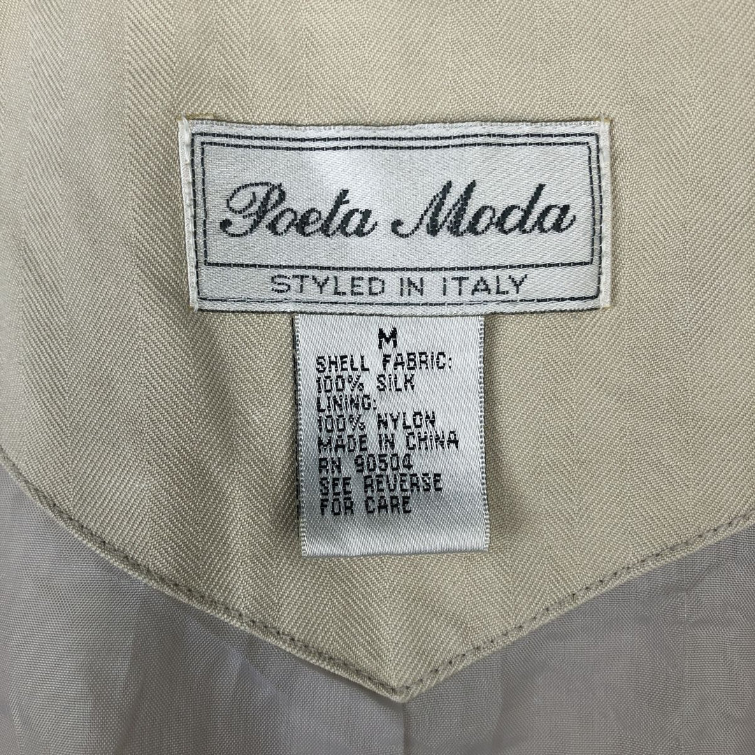 Poeta Moda Silk Blouson, Men's Size M (Equivalent), Vintage silk Beige type Vintage Second Hand