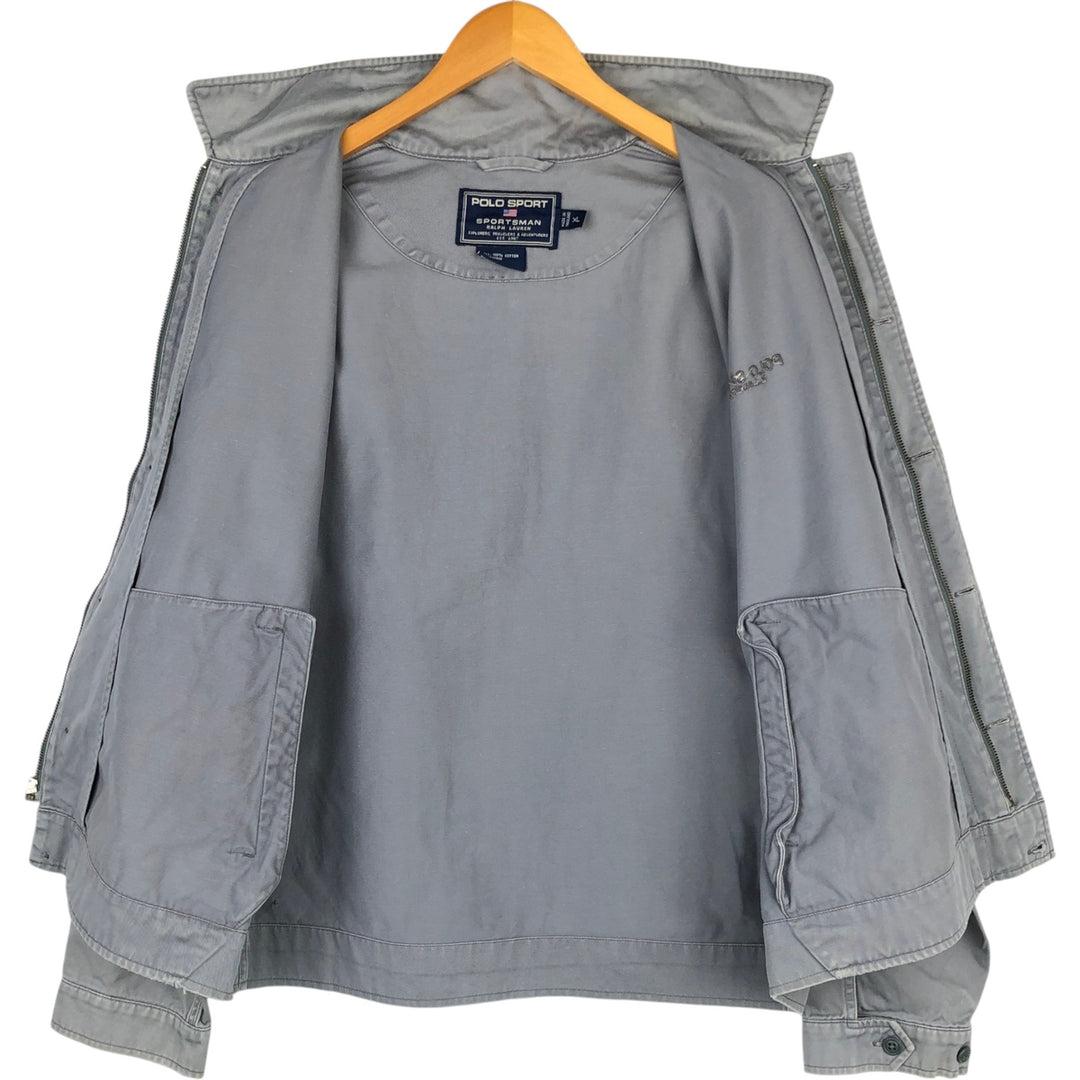 1990'S Ralph Lauren POLO SPORTSMAN Cotton Jacket, Men's Size XL (approx.), Vintage cotton gray type Vintage Second Hand
