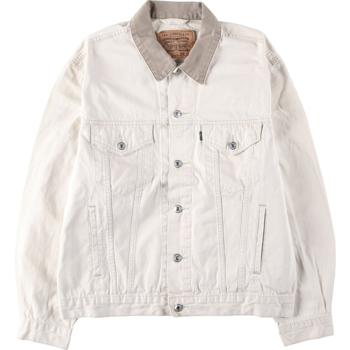 90'S Levi's Trucker Jacket, Cotton Jacket, Men's Size L (approx.), Vintage cotton Beige type Vintage Second Hand