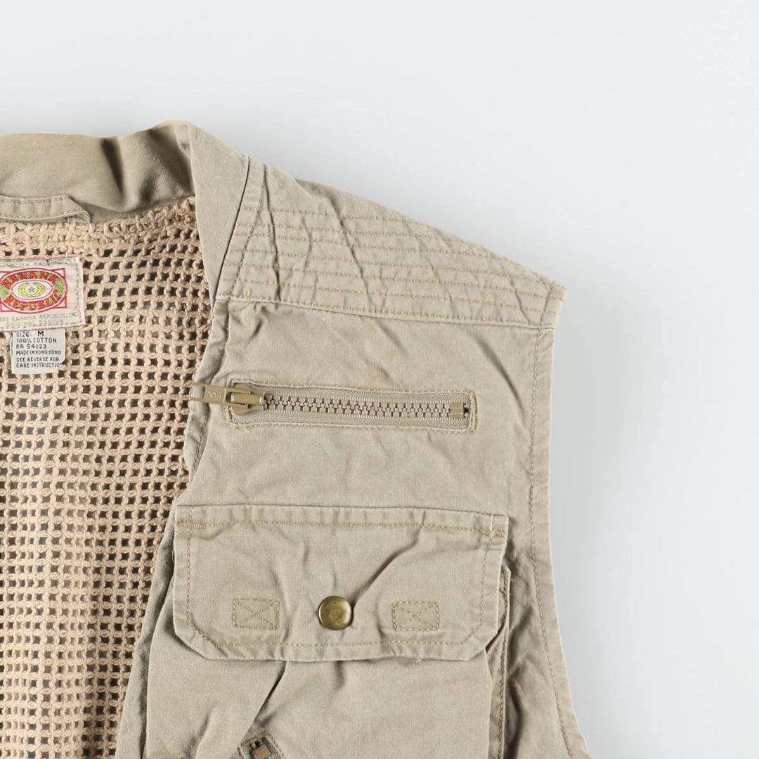 80'S Banana Republic Safari Vest, Men's M Size, Vintage cotton Beige type Vintage Second Hand