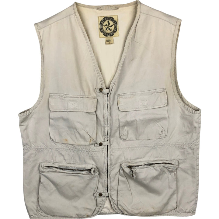 80s-90'S Banana Republic Civilian Reserve Safari Vest, Men's Size L (approx.), Vintage cotton ivory Vintage Second Hand