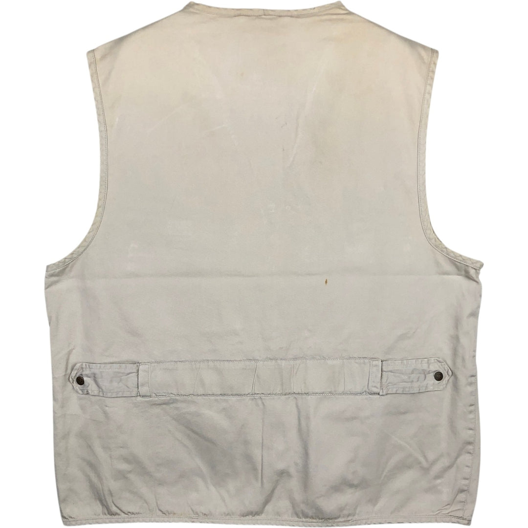 80s-90'S Banana Republic Civilian Reserve Safari Vest, Men's Size L (approx.), Vintage cotton ivory Vintage Second Hand