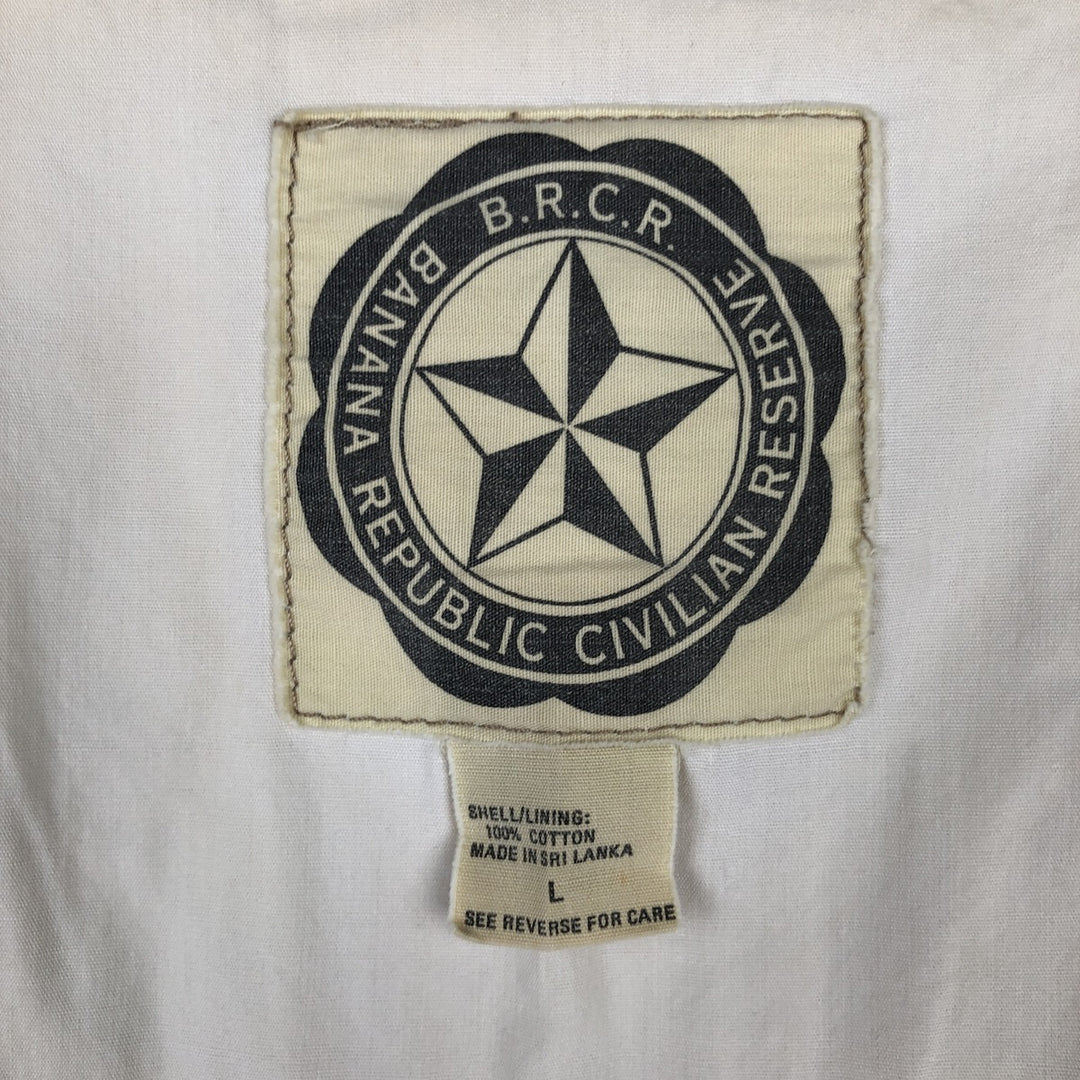 80s-90'S Banana Republic Civilian Reserve Safari Vest, Men's Size L (approx.), Vintage cotton ivory Vintage Second Hand