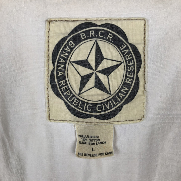 80s-90'S Banana Republic Civilian Reserve Safari Vest, Men's Size L (approx.), Vintage cotton ivory Vintage Second Hand