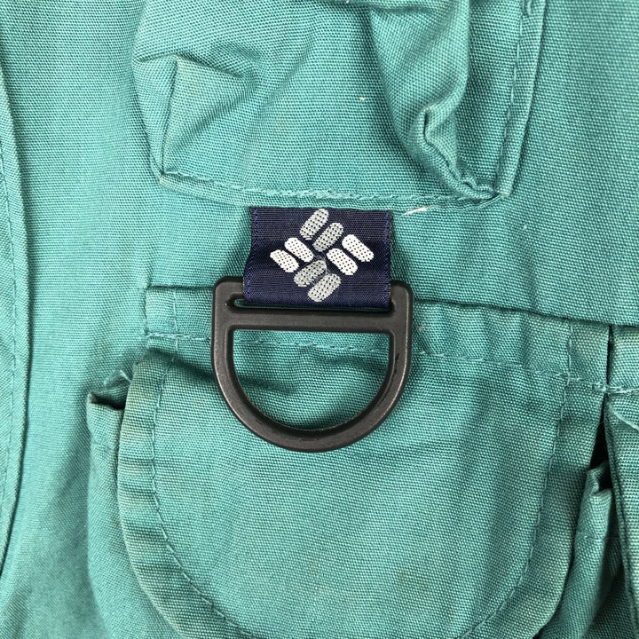 1990'S Columbia PFG White Tag Fishing Vest, Men's Size L (approx.), Vintage unclear green type Vintage Second Hand
