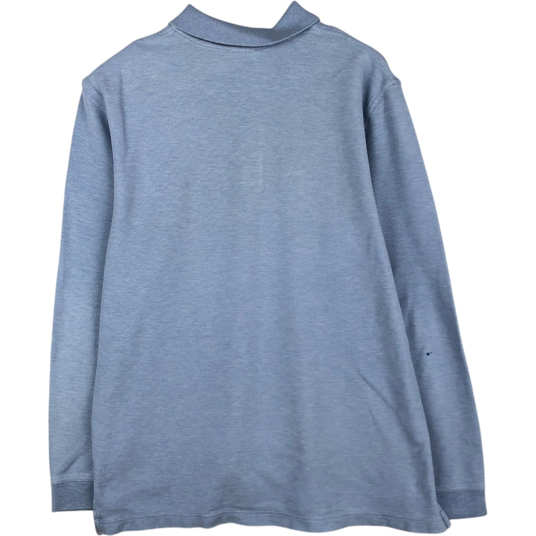Brooks Brothers Est. 1818 Men's Long Sleeve Polo Shirt, Size L cotton Blue type light blue Vintage Second Hand