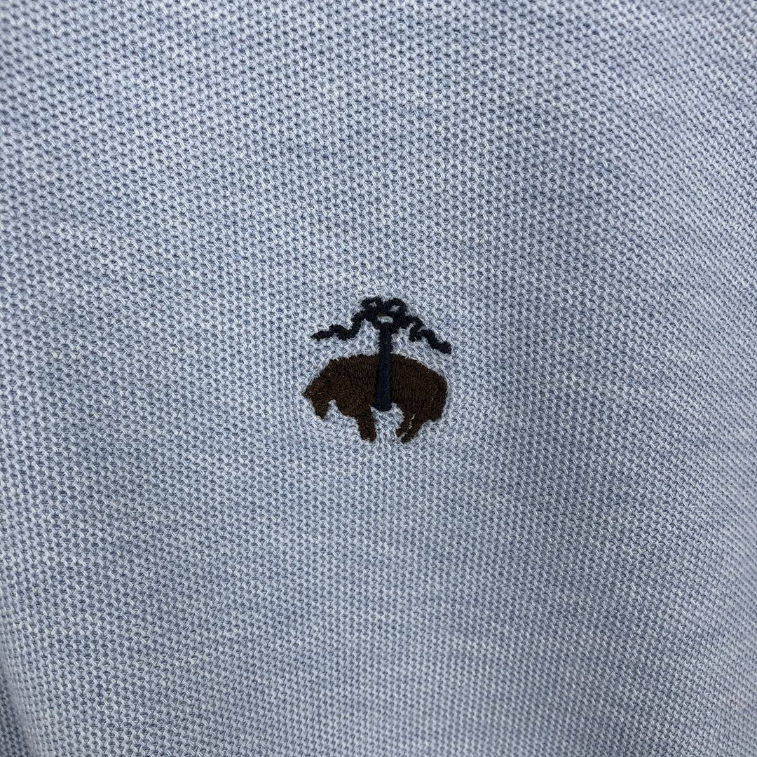 Brooks Brothers Est. 1818 Men's Long Sleeve Polo Shirt, Size L cotton Blue type light blue Vintage Second Hand