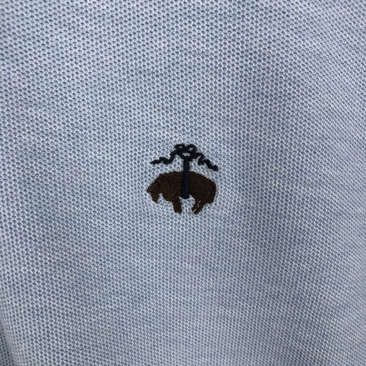 Brooks Brothers Est. 1818 Men's Long Sleeve Polo Shirt, Size L cotton Blue type light blue Vintage Second Hand