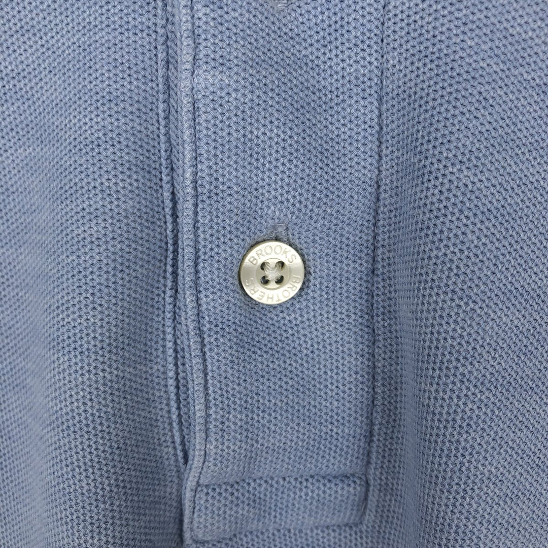 Brooks Brothers Est. 1818 Men's Long Sleeve Polo Shirt, Size L cotton Blue type light blue Vintage Second Hand