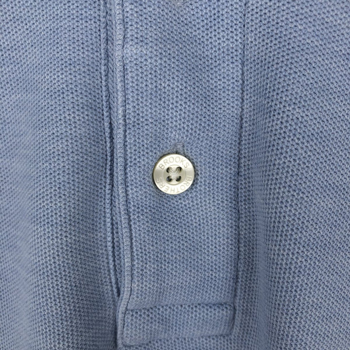 Brooks Brothers Est. 1818 Men's Long Sleeve Polo Shirt, Size L cotton Blue type light blue Vintage Second Hand