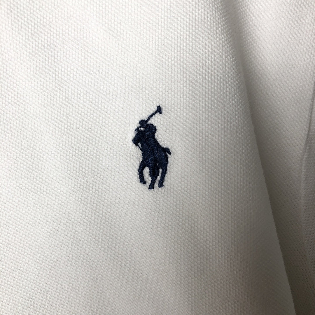 Ralph Lauren POLO RALPH LAUREN long-sleeved polo shirt, men's size L cotton white type Vintage Second Hand