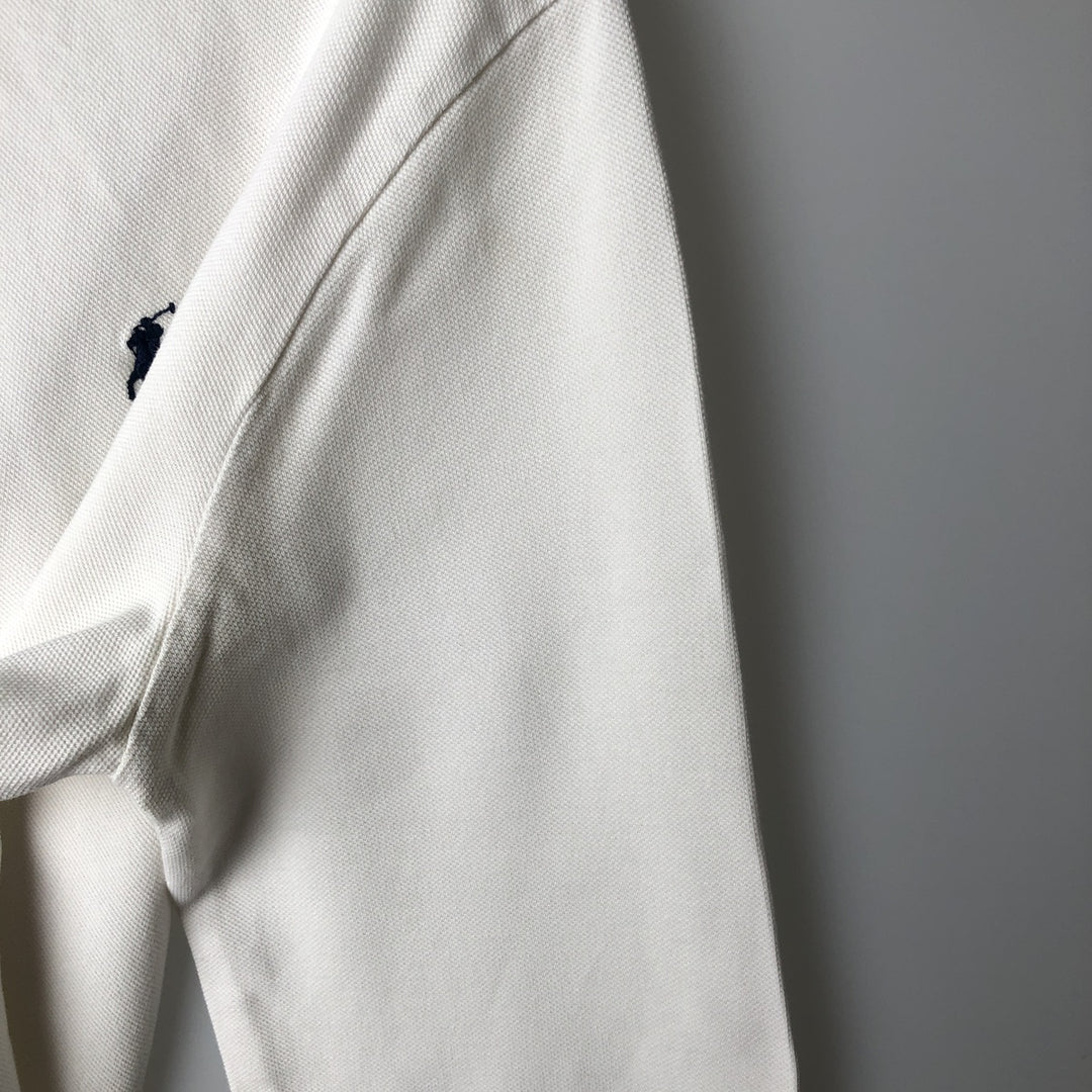 Ralph Lauren POLO RALPH LAUREN long-sleeved polo shirt, men's size L cotton white type Vintage Second Hand