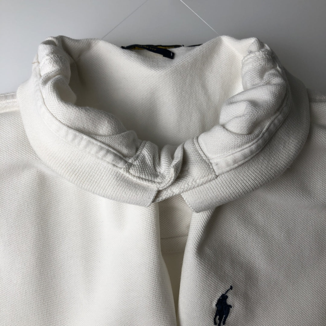 Ralph Lauren POLO RALPH LAUREN long-sleeved polo shirt, men's size L cotton white type Vintage Second Hand