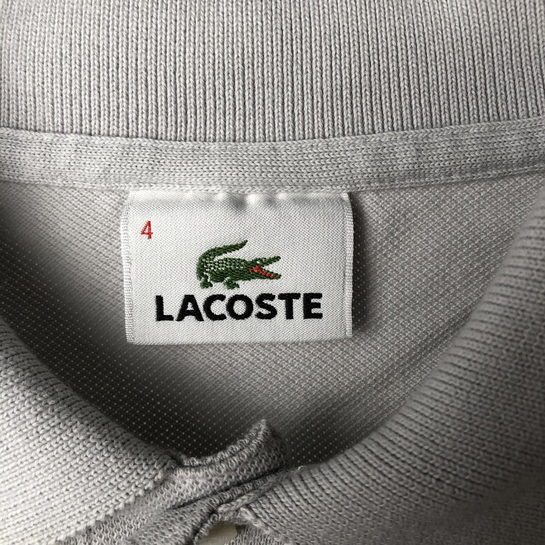 Lacoste LACOSTE Long Sleeve Polo Shirt Size 4 Men's M cotton gray type Vintage Second Hand
